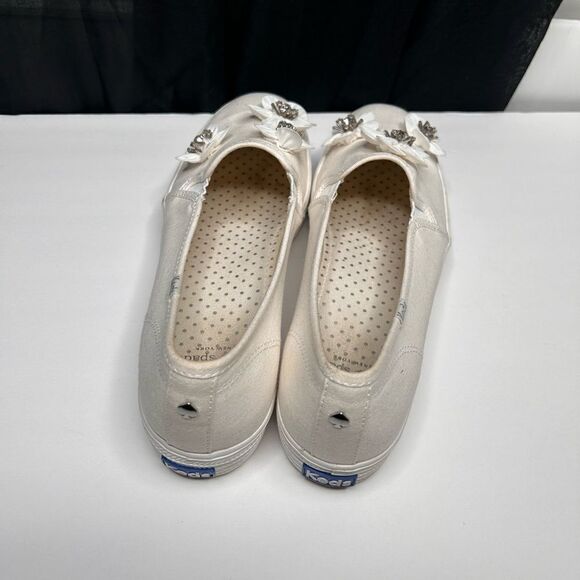 Kate Spade Keds x Bridal Triple Decker Sequin Flowers Platform Slip on sneakers - Picture 6 of 7
